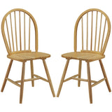 Set of 2 Vintage Windsor Wood Chair with Spindle Back for Dining Room