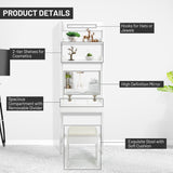 3-In-1 Modern Shelf Vanity Set with Flip Top Mirror and 6 Makeup Organizers