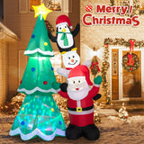 8.7 Feet Inflatable Christmas Tree with Santa Claus and Snowman and Penguin Blow-Up