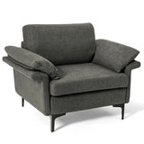 Modern Fabric Accent Armchair with Original Distributed Spring and Armrest Cushions
