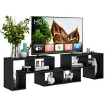 3 Pieces Console TV Stand for Tvs up to 65 Inch with Shelves