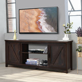 59 Inch Barn Door TV Console Table with Storage Cabinet for Tvs up to 65 Inch