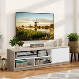 63 Inch TV Stand with Push-To-Open Door Cabinet for Tvs up to 75 Inch
