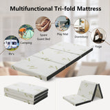 Portable Tri-Fold Memory Foam Floor Mattress Topper with Carrying Bag