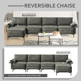Extra Large L-Shaped Sectional Sofa with Reversible Chaise