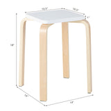 Stackable Bentwood Stools Set of 4 with Square Top
