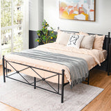 Full/Queen Size Metal Bed Frame Platform with Headboard