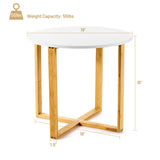 Multifunctional round Side End Table with Bamboo Legs and X-Shaped Base