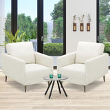 Modern Upholstered Accent Chair with Removable Backrest Cushion