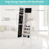 Standing Jewelry Cabinet with Full-Length Mirror