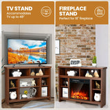 Modern Corner TV Stand with Adjustable Shelves for Tvs up to 48 Inch