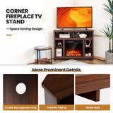 Modern Corner TV Stand with Adjustable Shelves for Tvs up to 48 Inch
