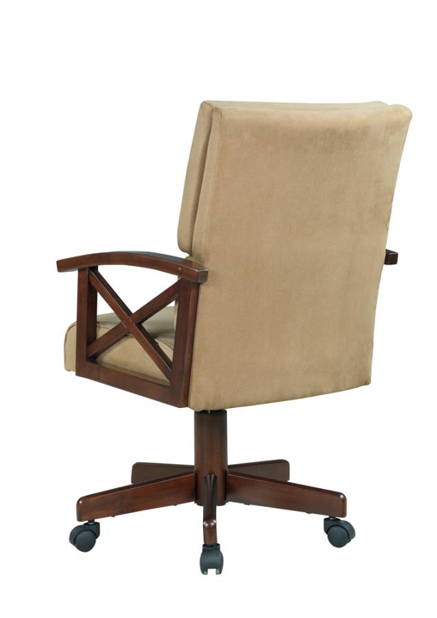 Marietta Upholstered Game Chair Tobacco and Tan