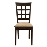 Gabriel Lattice Back Side Chairs Cappuccino and Tan (Set of 2)