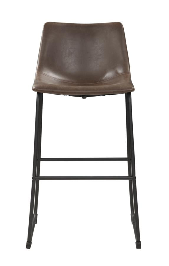 Armless Bar Stools Two-tone Brown and Black (Set of 2)