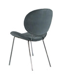 Retro Upholstered Armless Side Chairs Grey (Set of 2)