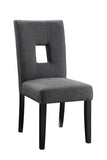 Upholstered Side Chairs Grey and Black (Set of 2)