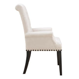 Phelps Upholstered Arm Chair Beige and Smokey Black