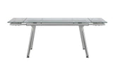 Sonnett Expandable Glass Top Dining Table Chrome and Clear