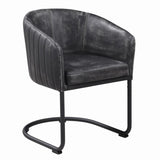 Aviano Upholstered Dining Chair Anthracite and Matte Black