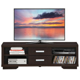 Modern TV Stand Entertainment Center with 2 Drawers and 4 Open Shelves