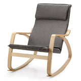 Stable Wooden Frame Leisure Rocking Chair with Removable Upholstered Cushion