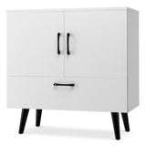 Modern Floor Storage Cabinet with 2 Doors and 1 Pull-Out Drawer