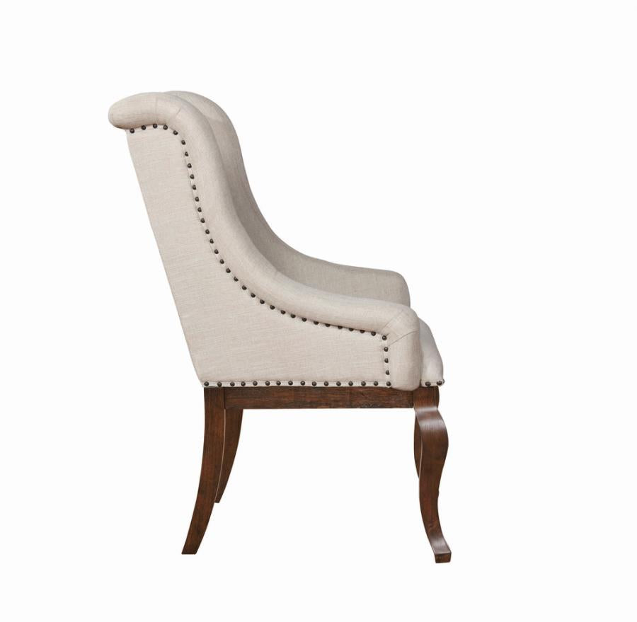 Brockway Cove Tufted Arm Chairs Cream (Set of 2)
