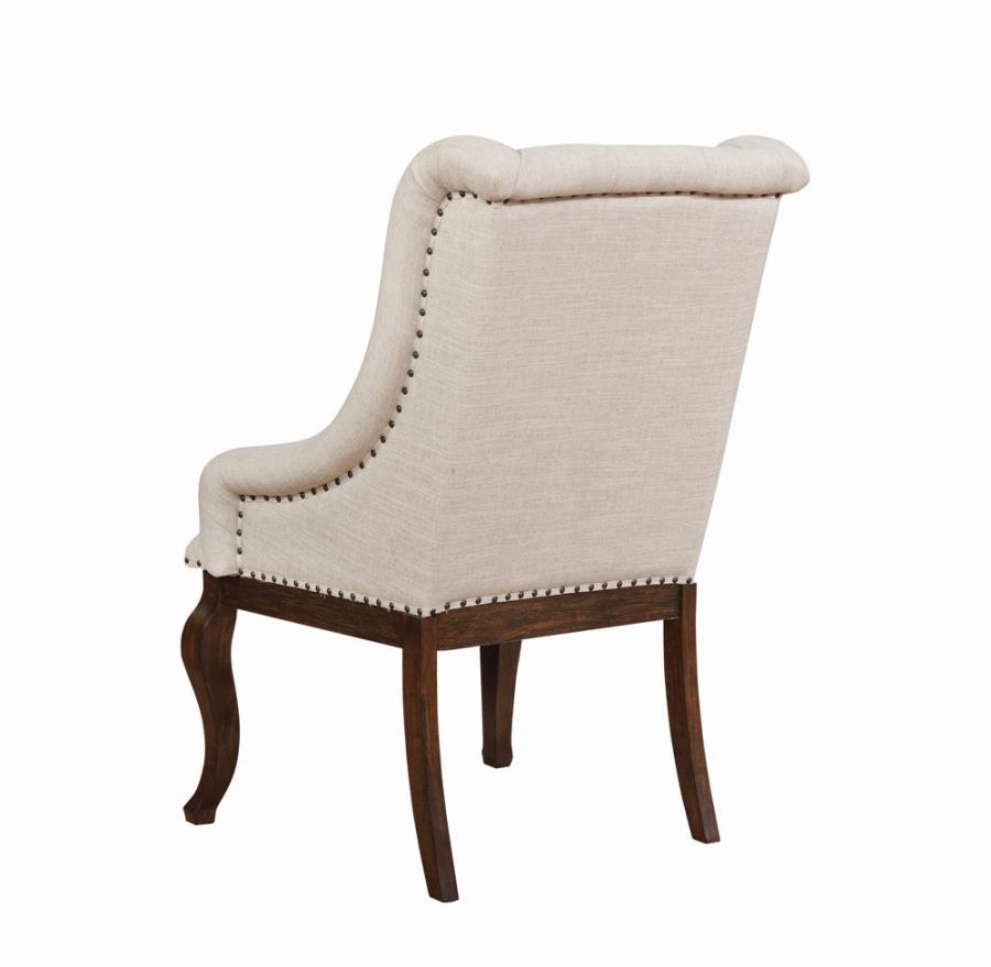 Brockway Cove Tufted Arm Chairs Cream (Set of 2)