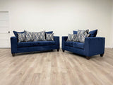 Blue 2PC Sofa & Loveseat Set