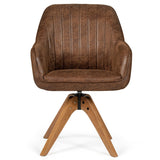 Stylish Swivel Home Office Chair with Solid Wood Legs