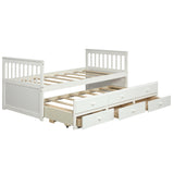 Twin Captain’S Bed with Trundle and 3 Storage Drawers
