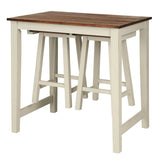 Counter Height Pub Table with 2 Saddle Bar Stools