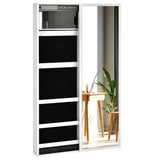 Wall Mounted Jewelry Full-Length Mirror Slide Cabinet Armoire