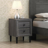 2 Pieces Multipurpose Retro Nightstand Set with 2 Drawers