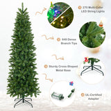 6 Feet Pre-Lit Artificial Christmas Tree with 648 PVC PE Branch Tips