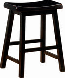 Wooden Counter Height Stools Black (Set of 2)