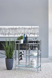 Glass Shelf Serving Cart with Casters Chrome
