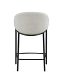 Sloped Arm Counter Height Stools Beige and Glossy Black (Set of 2)