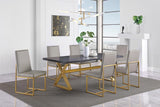 Conway X-Trestle Base Dining Table Dark Walnut and Aged Gold