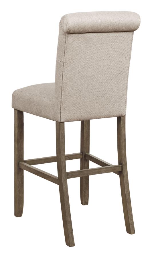 Tufted Back Bar Stools Beige and Rustic Brown (Set of 2)