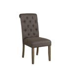 Calandra Tufted Back Side Chairs Rustic Brown and Grey (Set of 2)