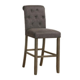 Tufted Back Bar Stools Grey and Rustic Brown (Set of 2)