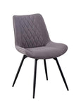 Upholstered Tufted Swivel Dining Chairs Grey and Gunmetal (Set of 2)