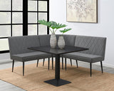 Moxee Square Dining Table Espresso and Gunmetal
