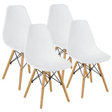 4 Pieces Modern Armless Dining Chair Set with Wood Legs