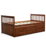 Twin Captain’S Bed with Trundle and 3 Storage Drawers