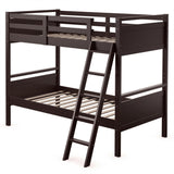 Twin over Twin Bunk Bed with Ladder and Guard Rail