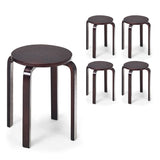 Set of 4 18 Inch Stackable Bentwood Dining Chairs with round Top
