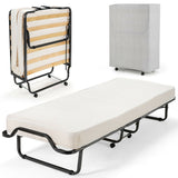 Made in Italy Rollaway Folding Bed with 4 Inch Mattress and Dust-Proof Bag